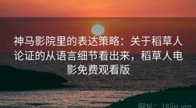 神马影院里的表达策略：关于稻草人论证的从语言细节看出来，稻草人电影免费观看版